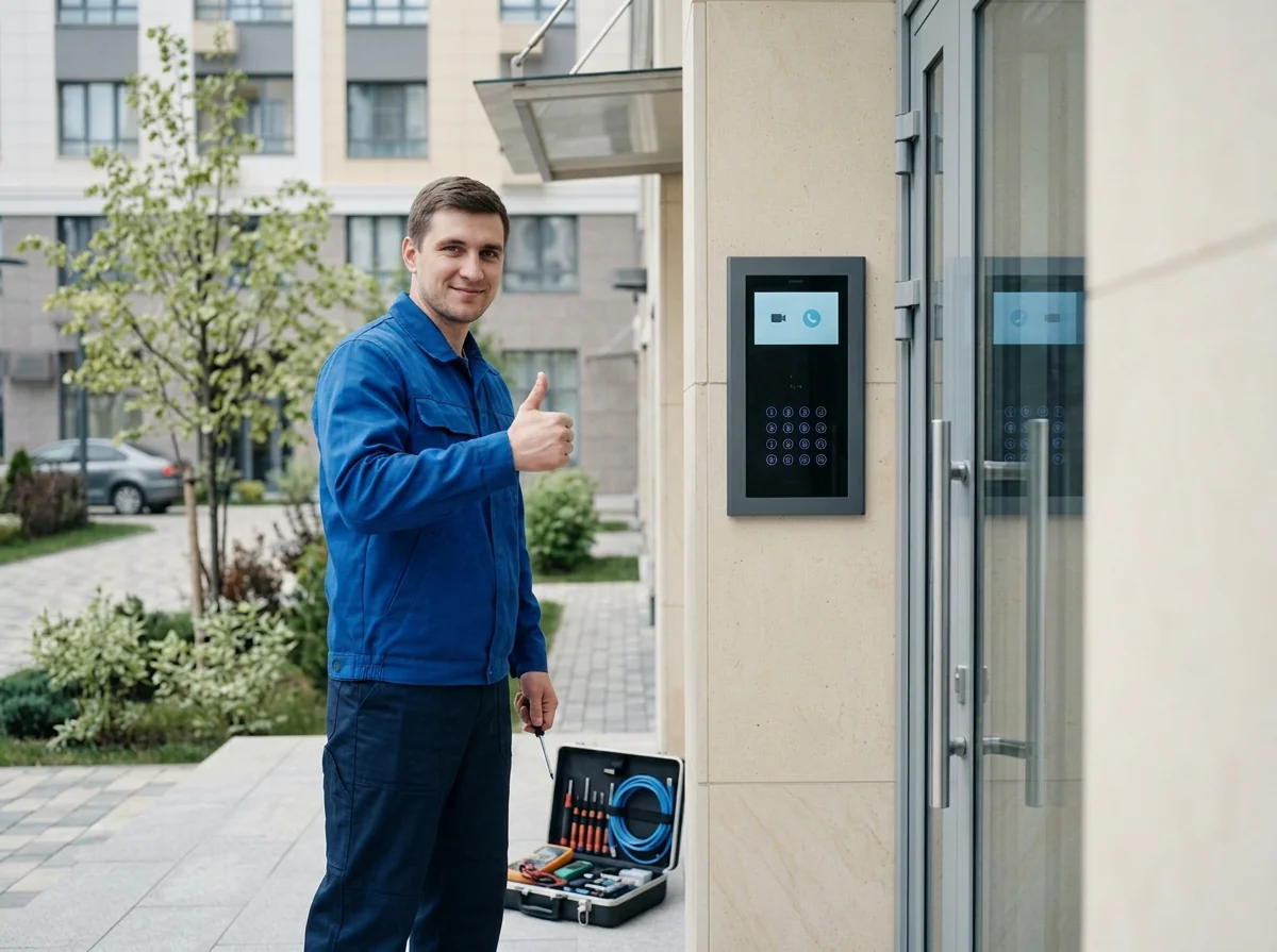 Мастер Кругозора установил IP-домофон для МКД